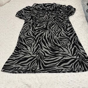 Ruby Rox Black and Gray Zebra Print Midi Dress
